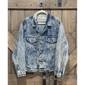 Vintage Aeropostale Compagnie Generale Jacket Blue Denim Stone Washed Faded L